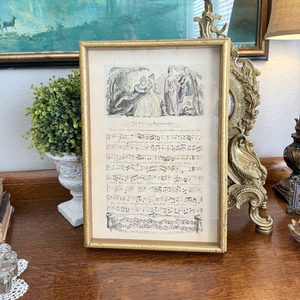 Vintage Framed Music Print